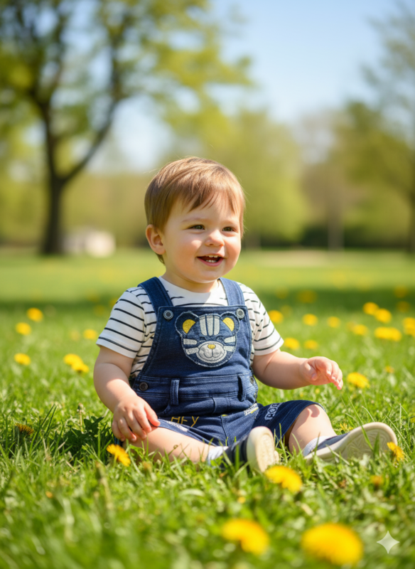 Baby/Toddler Boys' Denim Overall Set