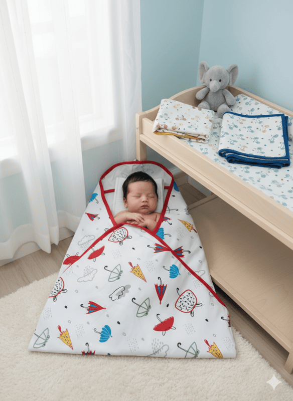 Baby Wrapper / Baby Swaddle Blanket / Newborn Sleeping Wrap D.16/6 B.3840