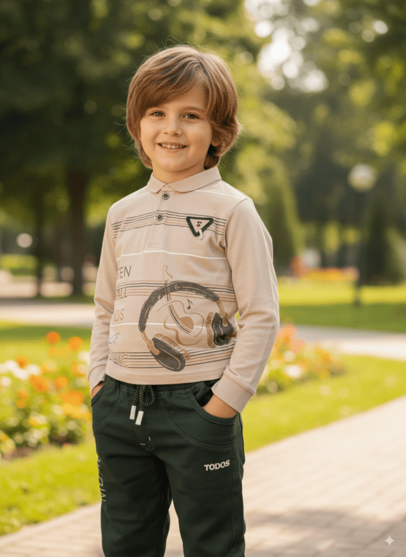 Music-Themed Full Sleeve T-Shirt & Pant Set D.3.U80019 B.2862