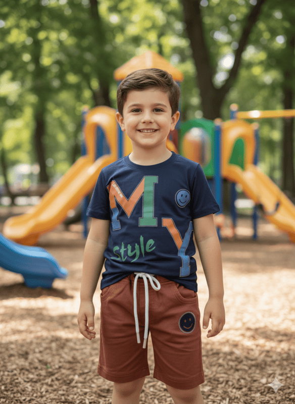 Kids Stylish T-Shirt & Shorts pair D.6.5410 B.2771