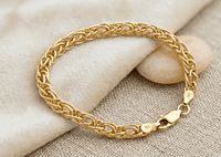 18 kt Gold Braided Wheat Link Gent's Bracelet