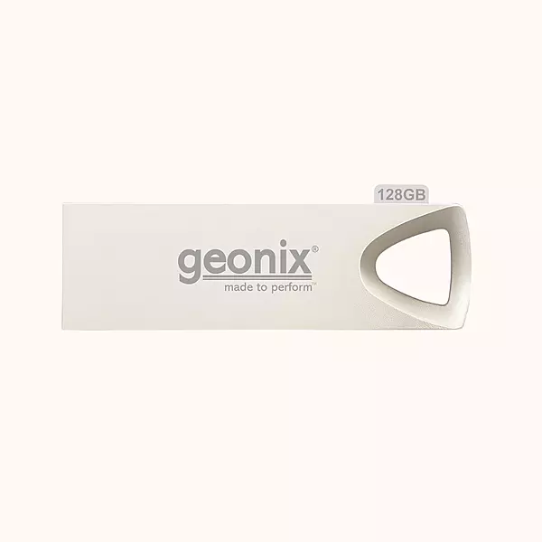 Geonix 128GB USB 2.0 Pendrive, Keyring Design,Silver-GXPD128GB