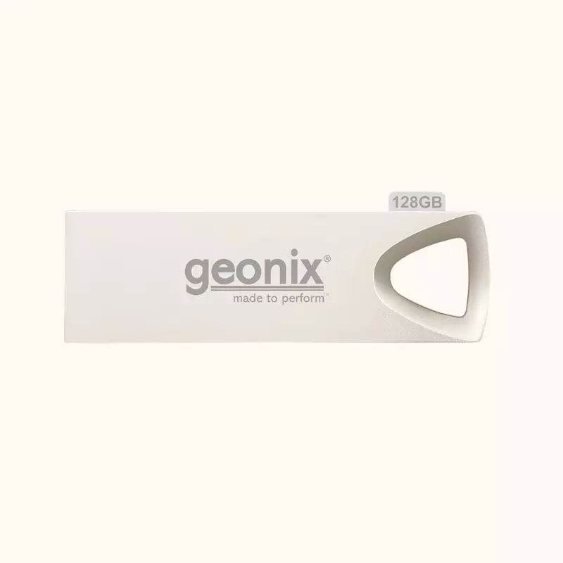 Geonix 128GB USB 2.0 Pendrive, Keyring Design,Silver-GXPD128GB