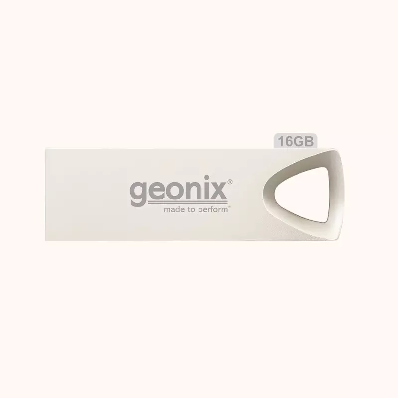 Geonix 16GB USB 2.0 Pendrive, Silver, Keyring Design-GXPD16GB