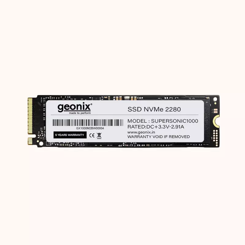 Geonix 1TB M.2 NVMe SSD, 2280, 6Gb/s, 2650/2000 Mbps, 5 Years Warranty, GXSSDN1TB