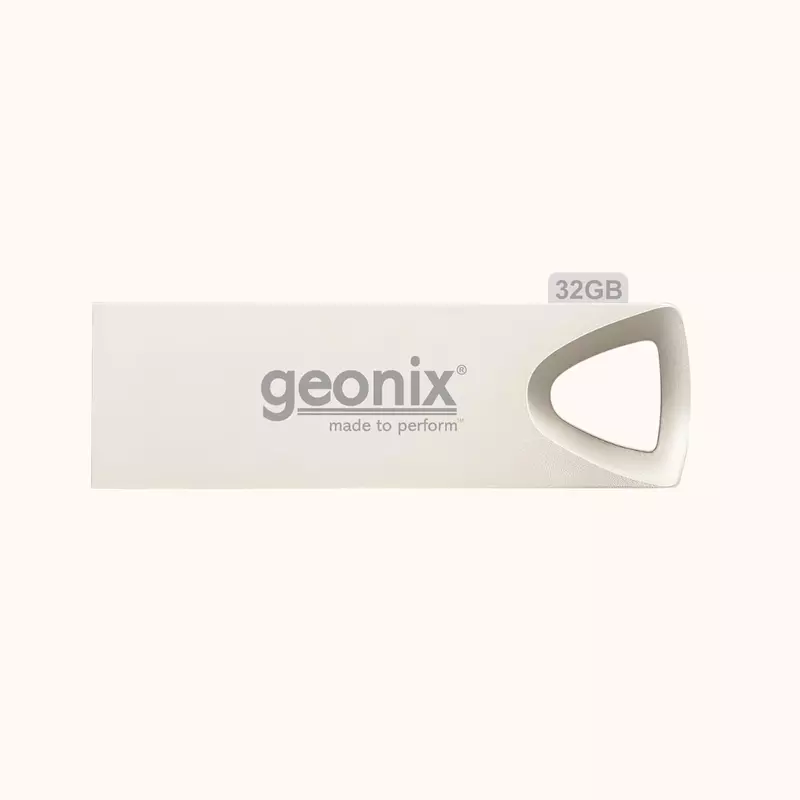 Geonix 32GB USB 2.0 Pendrive, Keyring Design, Silver-GXPD32GB