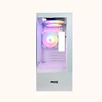 Geonix ATX Gaming Cabinet, Tempered Glass, 7 Expansion PCI Sockets, White-X30