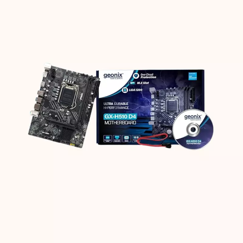 Geonix DDR4 Motherboard, LGA 1200, 10th/11th Gen, M.2 & NVMe, 3 Years Warranty, GX-H510 D4