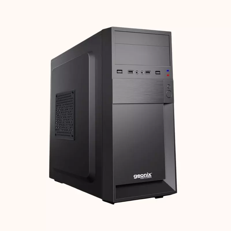 Geonix Metal Cabinet, Audio Port, 2 USB 2.0, Micro/Mini ATX, Black, Gx-1714