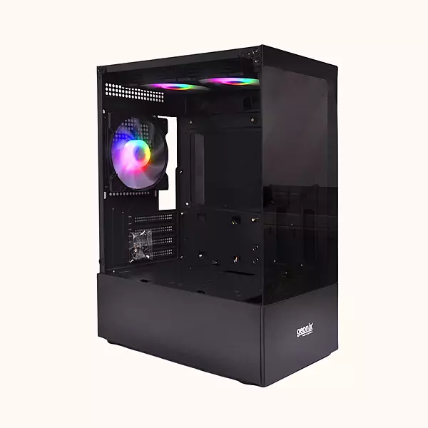 Geonix Tempered_Glass ATX Gaming Cabinet Black, X30W