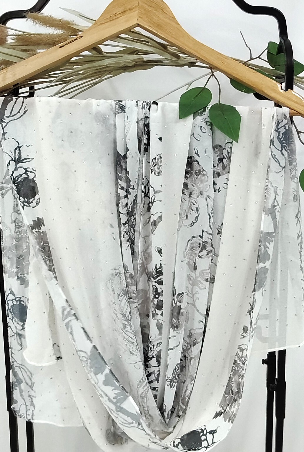 Zera Premium Georgette Digital Print Hijab with Stones All Around