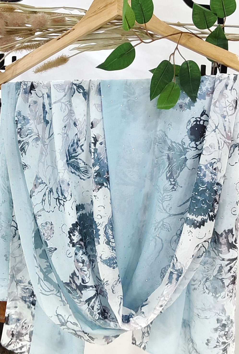 Zera Premium Georgette Digital Print Hijab with Stones All Around