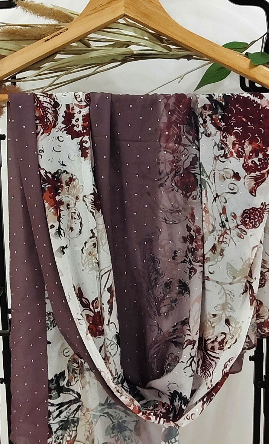 Zera Premium Georgette Digital Print Hijab with Stones All Around