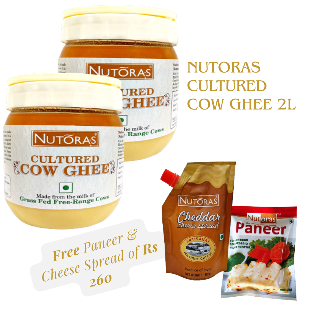Nutoras Cultured Pure Cow Ghee Plan 2L(Free Paneer and Cheese Spread) Nutoras Cultured Pure Cow Ghee Plan 2L(Free Paneer and Cheese Spread)