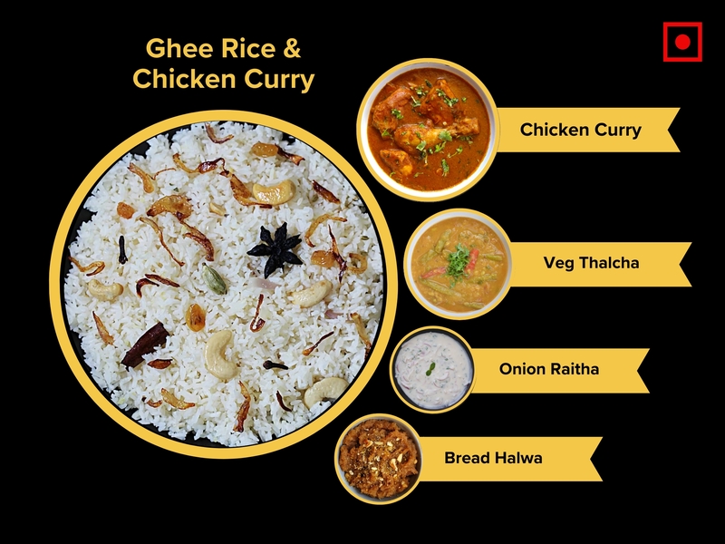 Ghee Rice & Chicken Curry