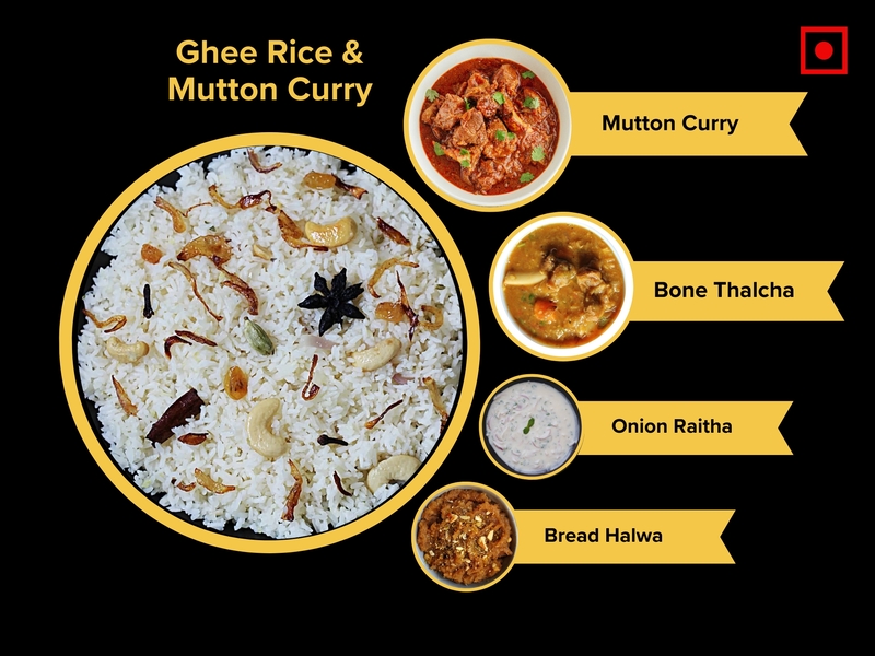 Ghee Rice & Mutton Curry