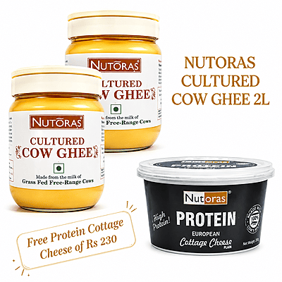 Nutoras Cultured Pure Cow Ghee Plan 2L(Free Protein Cottage Cheese)