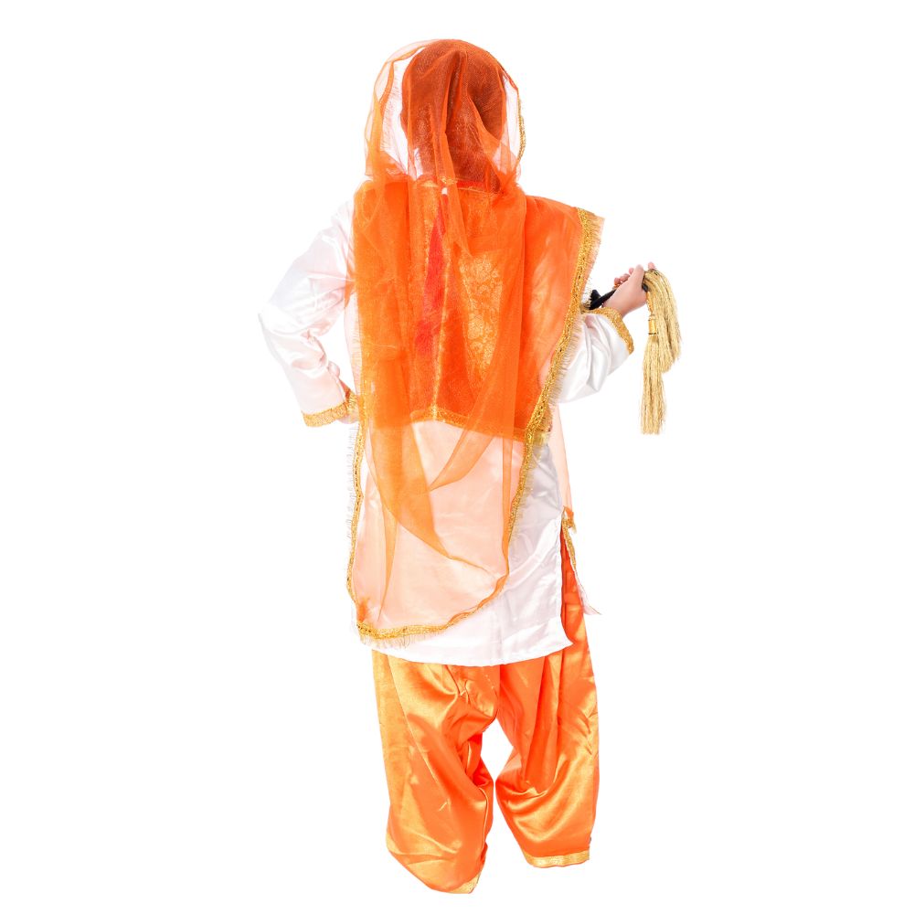 Giddha Dance Fancy Dress Orange & White