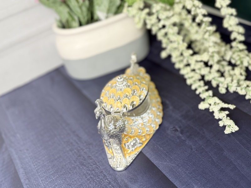 German Silver Peacock showpiece plus supari box