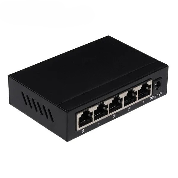 Gigabit Ethernet Network Switch | 5/8-Port 10/100Mbps | Metal Body, RJ45 Ports, Plug & Play, Compact Design for Seamless Connectivity