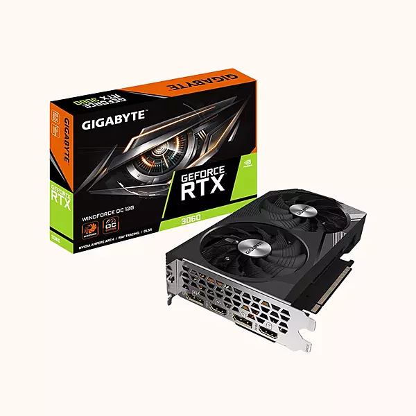 Gigabyte Graphics Card RTX 3060 WINDFORCE OC 12GB DDR6 (GV-N3060WF2OC-12GD)