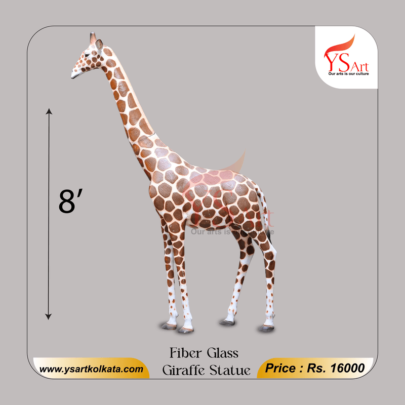 Fiber Glass Giraffe Statue (8 Feet) – YS Art
