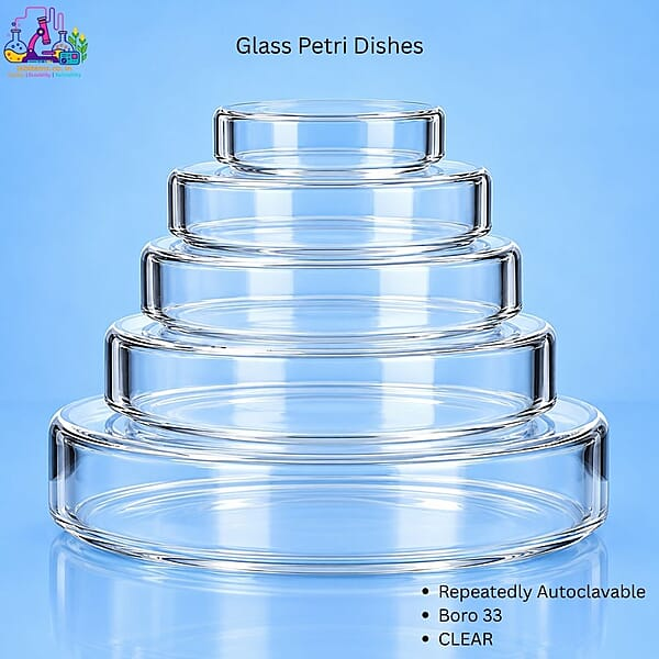 Glass Petri Dishes, Repeatedly Autoclavable - Boro 33