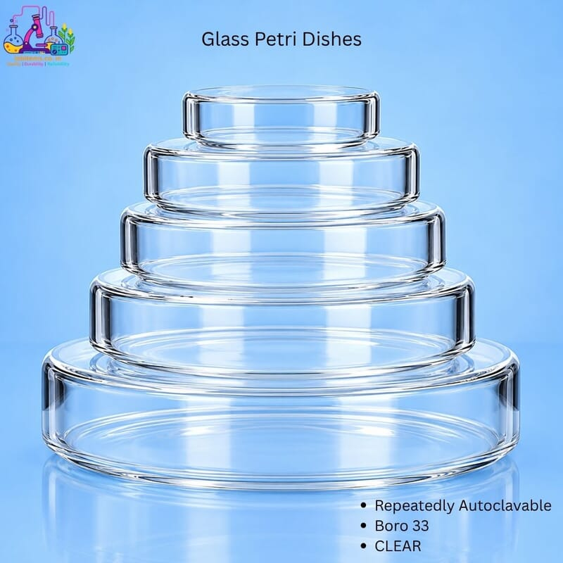Glass Petri Dishes, Repeatedly Autoclavable - Boro 33