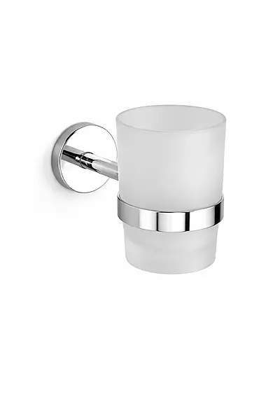 Glass Tooth Brush Holder Chrome