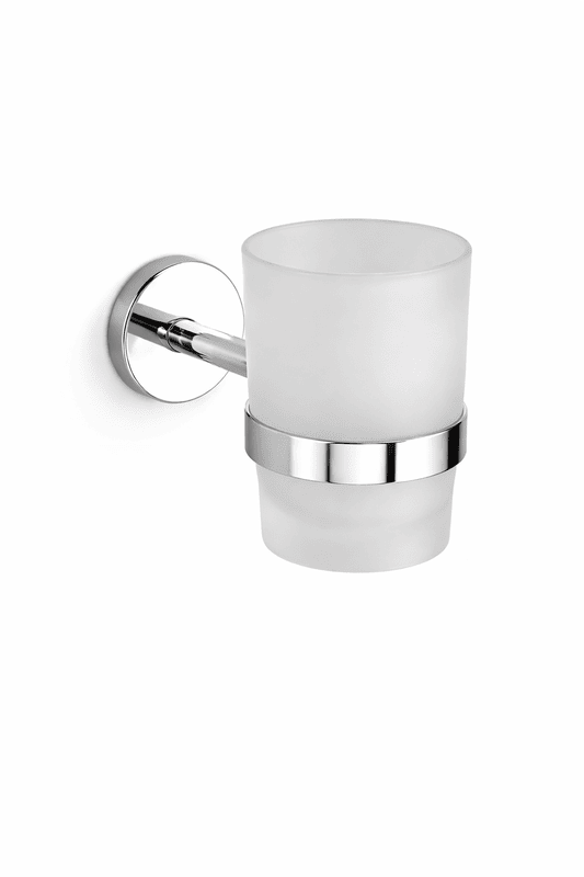 Glass Tooth Brush Holder Chrome