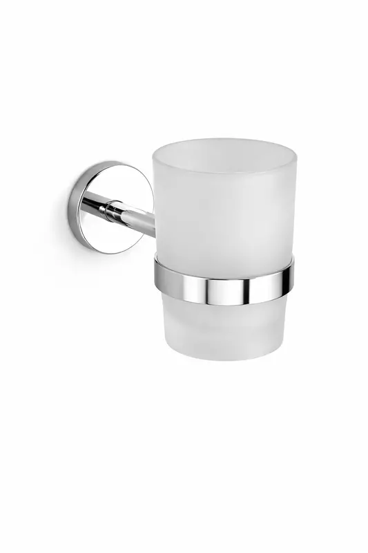 Glass Tooth Brush Holder Chrome