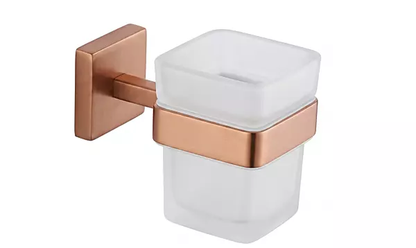 Glass Tumbler Holder Rose Gold PVD Coated