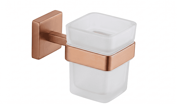 Glass Tumbler Holder Rose Gold PVD Coated