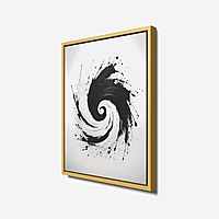Luxury Black White Abstract Moon Flower Wall Art – Modern Minimalist Décor