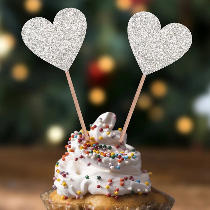 Glitter Heart Topper