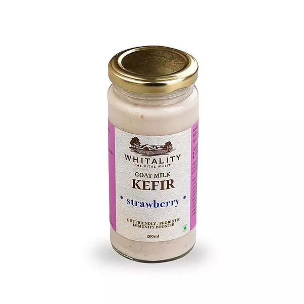Goat Milk Kefir - Strawberry 200ml - Courtyard Farms