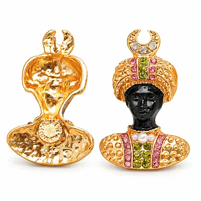 Sahmir Multicolour Maharaja Gold-Tone Statement Earrings EXCLUSIVE
