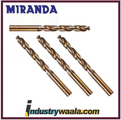 Miranda 13.10 MM, 33/64 Inch Gold Jobber Series M2 HSS Paraller Shank Drills Quantity - 5 Pcs
