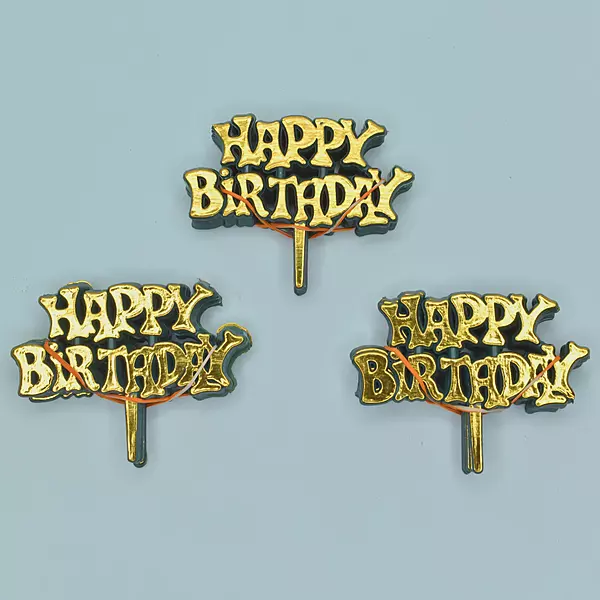 Golden happy birthday tag