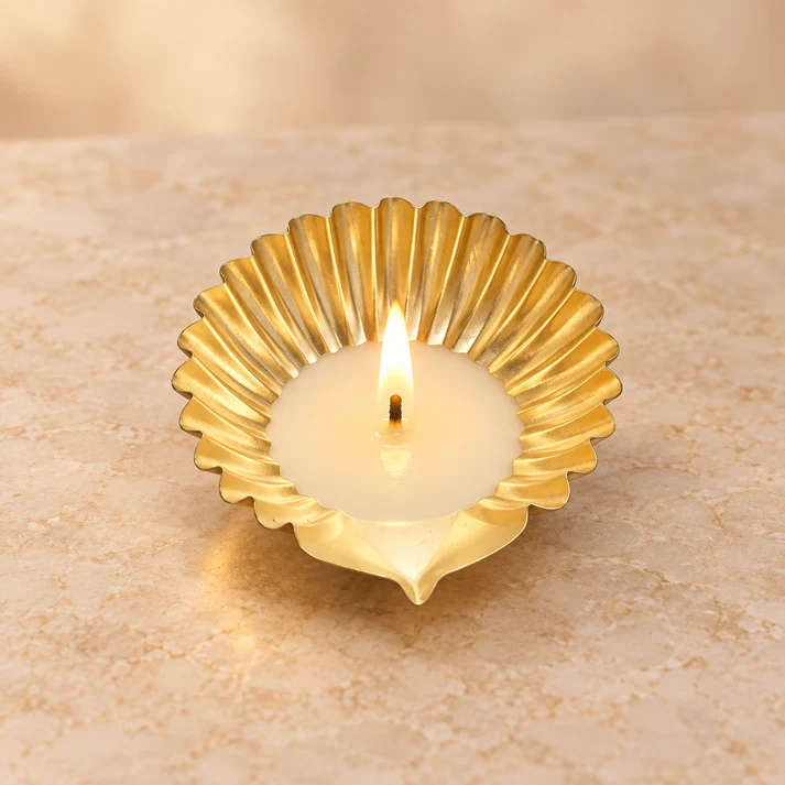Metal Urli - Crinkle Diya - 2.5inch