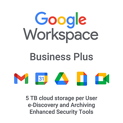 Google Business Plus (Premium Office Suite storage + Archiving + Advance Controls / VC) (365 days subs) ESD