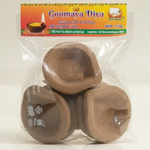 Gou Ganga Goumaya Khanda | Pure Desi Cow Dung Cakes for Havan & Agnihotra – 5pcs