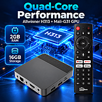 H313 Ultra 2GB/16GB Android 14 TV Box with Numeric and Voice Remote