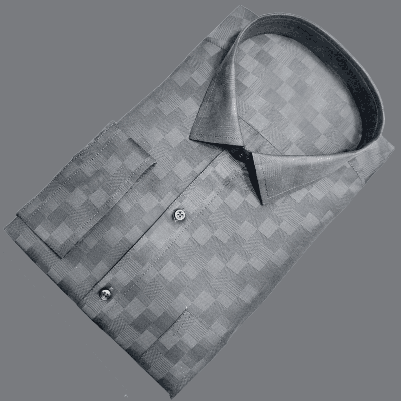 GRAY SELF DESIGN SHIRT