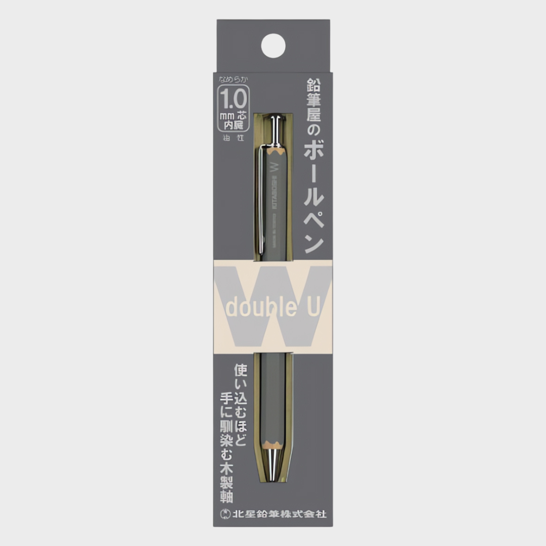 Kitaboshi | Ballpoint Pen | 1.0mm | Black Ink | W-600GY | Gray