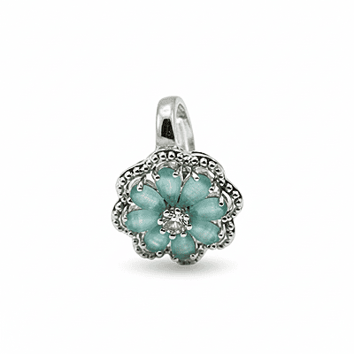 Elegant Floral Ring with Teal Gemstones