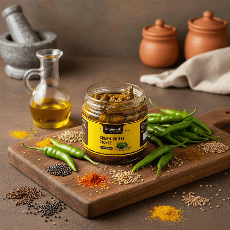 Tangiwaah Homemade Green Chilli Pickle – Spicy Hari Mirch Ka Achar