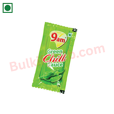 9am - Green Chilli Sauce Sachet 8gm (100u)