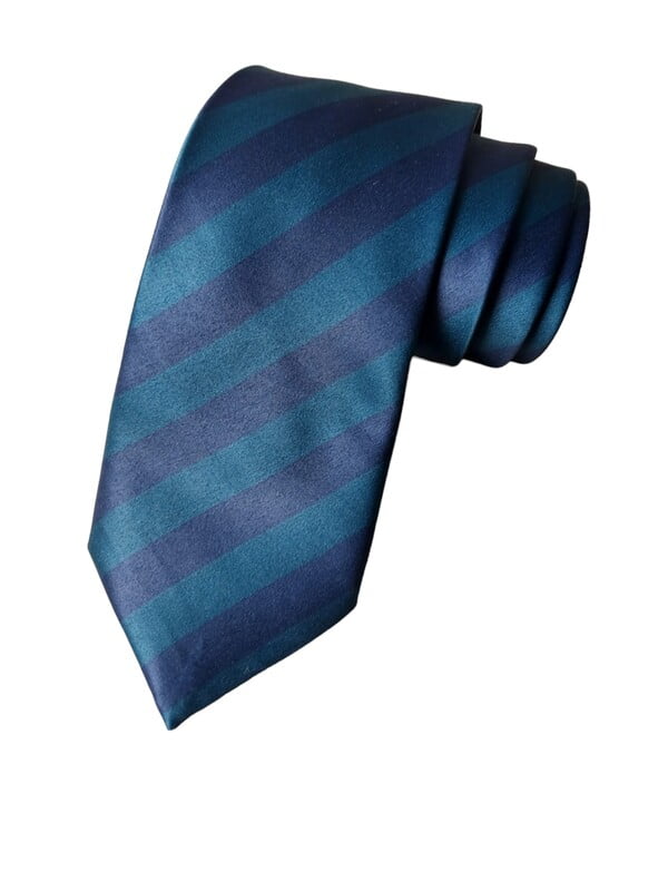 Green & Blue Striped Necktie