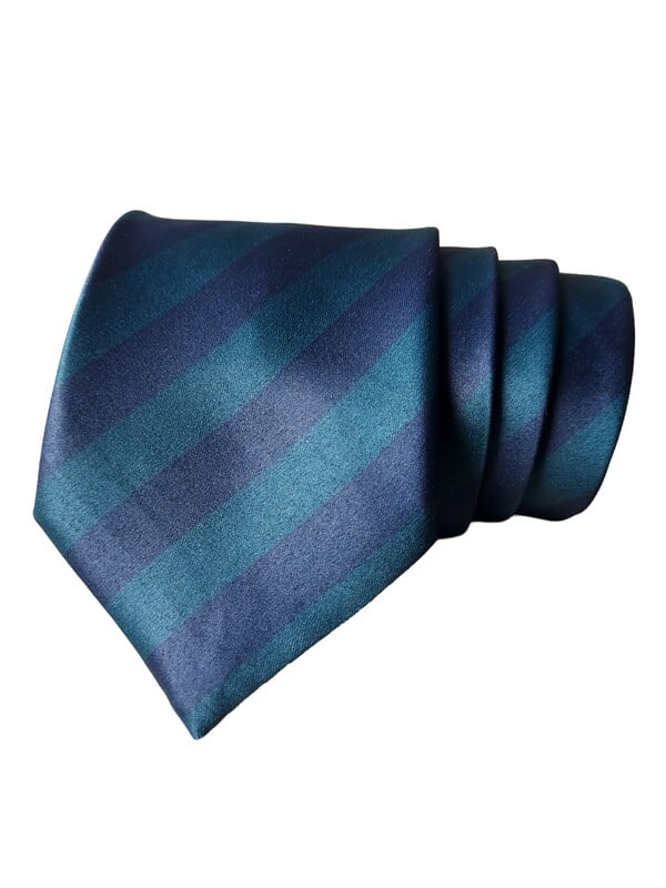Green & Blue Striped Necktie